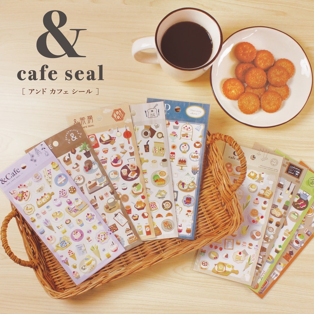 1 or 3 Pc Set Mind Wave & CAFE Stickers Sweets Coffee Bakery Wagashi ...