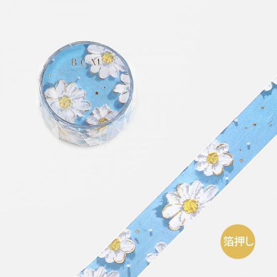BGM Washi Tape 15mm Masking Tape Foil Stamping - Oil Pastel Flower