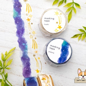 1 rol | 18 mm | Mindwave | Gestanste washitape | Yozora (nachtelijke hemel) - Hoshi (sterren)