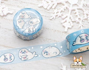 1-delige set | 20 mm | Achtergrondmuziek | WINTER LIMITED Zilverfolie Washi Tape | Zegel