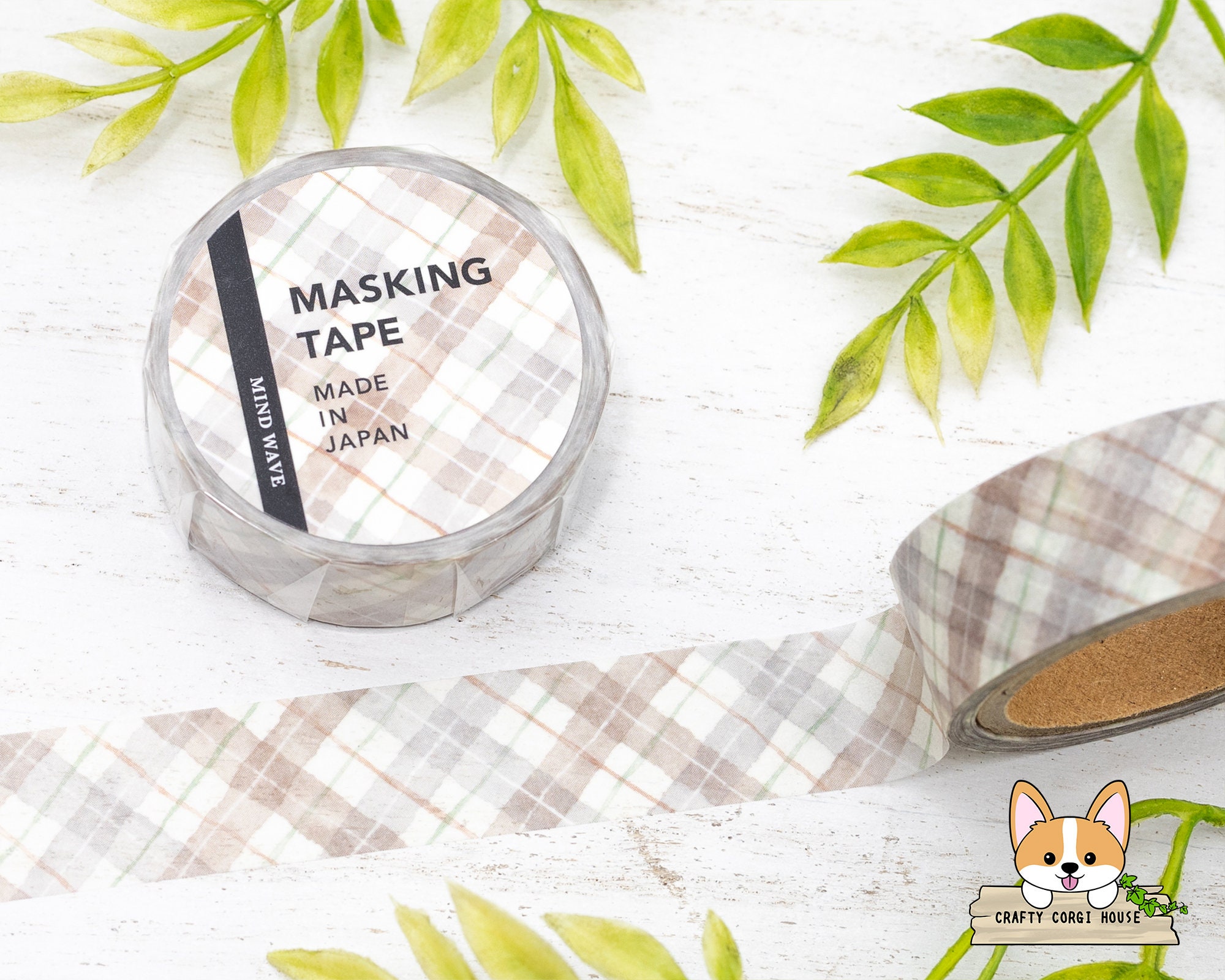 1 Roll | 15mm | Mind Wave | PATTERN CHECK Washi Tapes | Tattersall ...