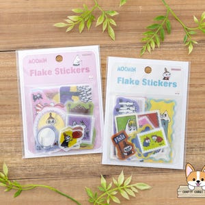 24 pc | Sun-Star x Moomin | Die Cut Washi Stickers  | Pink - White