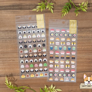 1 sheet | Mind Wave |  Japanese Food Washi Stickers | Omusubi - Sushi