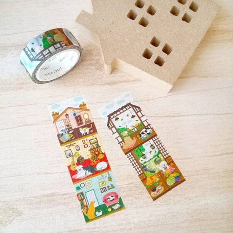 1 or 2 pc set 15mm World Craft Pets TATEMASU Vertical Washi Tape Cat Tree At Home Pets image 9