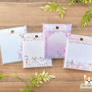 50 sheets | Clothes Pin x Miki Takei | Sticky Notes Memo Pad | Flower Divination - Flora&#39;s Awakening - Violet Stage - Feminine Cosmetics