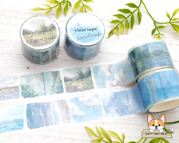 1 Roll | 30mm | Mind Wave | LANDSCAPE Clear PET Tapes | Komorebi