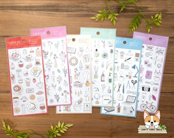1 or 2 pc set | Mind Wave | LIFEFUL Illustration Washi Stickers | Cafe - Flower - Interior - Cosme (Beauty) - Study - Travel - I