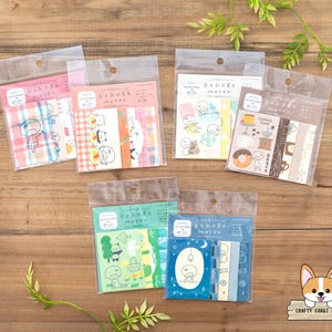 20 pezzi / Furukawashiko x Mizutama / Adesivi decorativi Washi KOKORO MOYOU / Felice - Eccitato - Coccolone - Rilassato - Ventilato - Silenzio