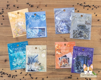 30 szt. | BGM | Naklejki wycinane foliowo z motywem Stardust Magic | Wenus - Uran - Neptun - Pluton - Ziemia - Księżyc - Saturn - Czarna dziura