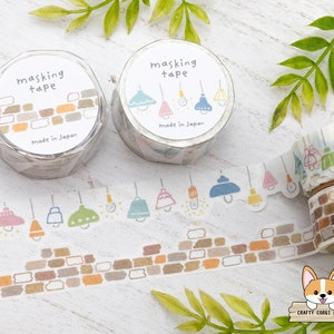 1 roll | 18mm | Mind Wave | HOKKORI Series Die Cut Washi Tape | Light - Brick