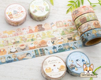 QYマステ10月新作♡Afternoon time PET 1 Roll | NB | MATTARI (relaxed) Animals Day Washi Tape | Cat