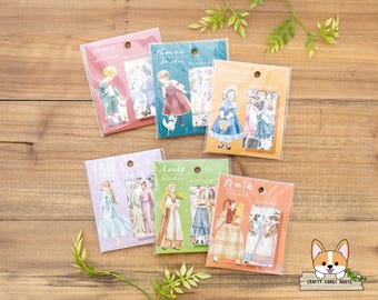 40 pc | Mind Wave | AMIE Fashion Die Cut Sticker | Antique Boy - Antique Girl - Classical Girl - Mysterious Girl - Country Girl - Story Girl