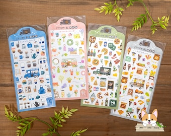 1 or 4 pc set | Mind Wave | Kotori-machi Kitchen Car (Food Truck) Stickers | Coffee Stand - Juice & Flower - Pizza Shop - Crepe Shop