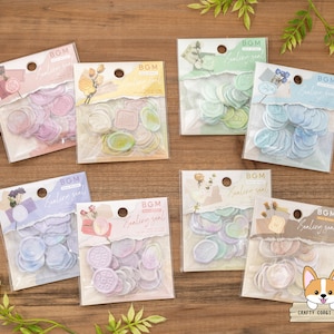18 pc | BGM | SEALING Faux Wax Seal Stickers | Red - Yellow - Green - Blue - Purple - Pink - Rainbow - Coffee