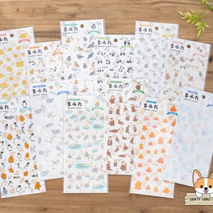 1 Bogen | Welthandwerk | MAMIRE Clear Sticker | Hund Katze Vogel Panda Hamster Hase Pinguin Robbe Seeotter Oktopus Qualle