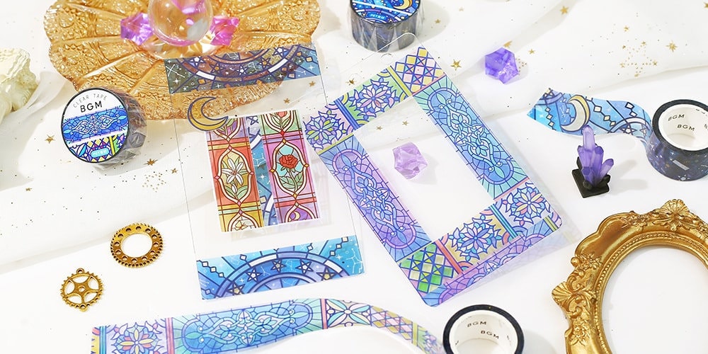 1 Roll | 20mm | BGM | Stained Glass Clear PET Tape | Kaleidoscope