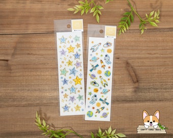 1 sheet | NB Co | BIJOU Resin Stickers | Sparkling Stars - Space