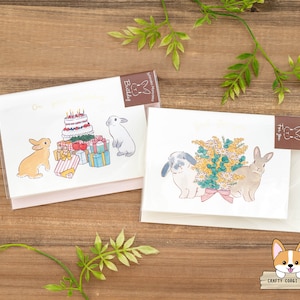 1 cartão 1 envelope | Active x Schinako Moriyama | Cartão de felicitações pop-up de coelho | Aniversário - Para você