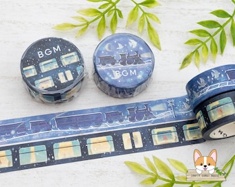 1 roll | 15mm | BGM | Nightscape Holographic Foil Washi Tape | Galaxy Train - Starry Sleeper Train