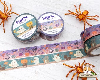 1 rollo / 15 mm / Kamiiso SAIEN / Cinta Washi de Halloween / Noche de Halloween - Desfile de Halloween