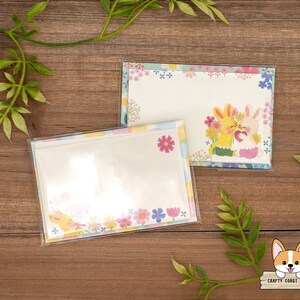 5 sheets 5 envelopes | Active | Upcheeka Double-sided Printed Mini Message Card with Mini Envelope | Yellow Rabbit - Yellow & White Rabbits