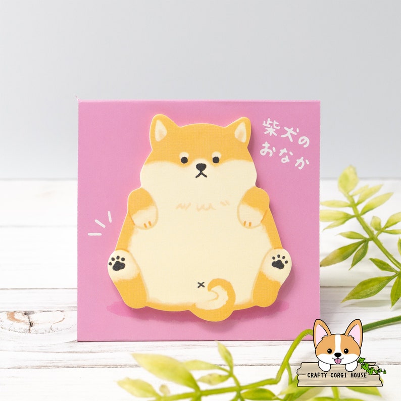 30 sheets Mind Wave POMPON HIP Shiba Inu Stand Sticky Notes Memo Pad Red Shiba Inu Black Tri Shiba Inu Red Shiba