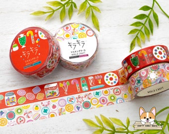 1 or 2 pc set | 15mm | World Craft | Sweets KIRAKIRA Foil Washi Tape | Dagashi (Japanese Retro Candy) - Wagashi (Japanese Candy)