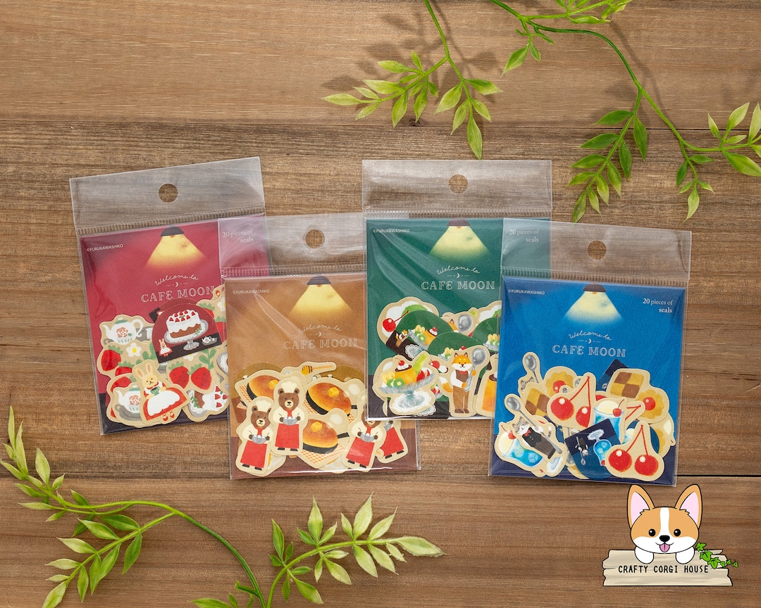 20 Pc | Furukawashiko | CAFE MOON Die Cut Washi Stickers | Rabbit and ...