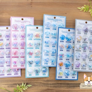 1 sheet | Kamio | COLLECT CAPSULE Clear 3D Gel Sticker Flakes | Summer Sweets - Candy - Ocean - Silky Blue - Universe - Ghost Apartment