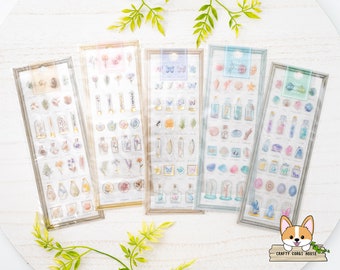 1 sheet | Q-lia | CLAIR MEMOIRE Gold Foil Gel Stickers | Nuts - Flowers - Insects - Shells - Crystals