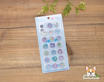 1 Sheet | Kamio | Hoppe-chan KIRA CORO (sparkly Round) 3D Stickers