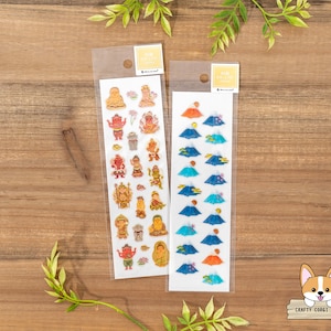1 sheet | NB | BIJOU Resin Sticker Sheet | Buddha Statues - Mt Fuji
