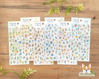 1 sheet | Mind Wave | Kyomo Ichinichi (Another Day) Clear Stickers | Morning - Afternoon - Evening - Night - Holiday - Leisure