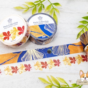 1 Rolle | 15mm | SAIEN x Ariane Gerard | PARIS KOLLEKTION Goldfolie Washi Tape | Jazz (Ginkgo) - Menuet
