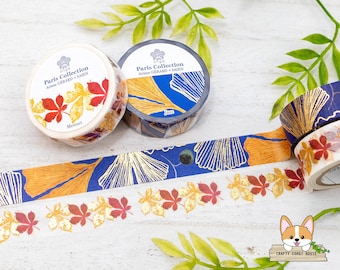 1 roll | 15mm | SAIEN x Ariane Gerard | PARIS COLLECTION Gold Foil Washi Tape | Jazz (Ginkgo) - Menuet