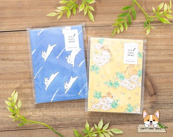 50 sheets | Papier Platz x Schinako Moriyama | Bunny OTEGARU Mini Memo Pads | Rabbit and Stars - Rabbit and Flowers