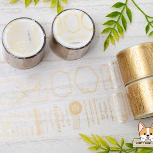 1 roll | 30mm | Mind Wave | Gold Foil Clear Matte PET Tape | Frame - Receipt
