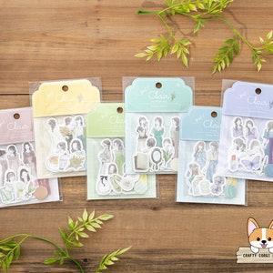 40 pezzi / Z&K / CLAIR GIRL 2 adesivi fustellati / Tulipano - Mimosa - Margherita - Mughetto - Viola - Lavanda