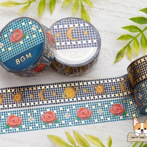 1 roll | 15mm | BGM | Tile Art Gold Foil Washi Tape | Universe - Rose