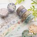 1 or 4 pc set | 15mm | BGM | Garden Flowers Washi Tape ROLL or SAMPLE |  Lavender - Tulip - Eucalyptus - Magnolia | Floral Washi 