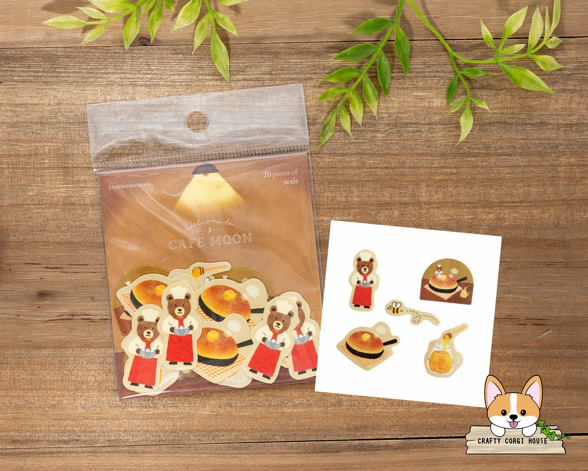 20 Pc | Furukawashiko | CAFE MOON Die Cut Washi Stickers | Rabbit and ...