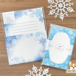 6 hojas 3 sobres o 20 hojas 5 sobres / Furukawashiko / Carta de invierno de HOY o Juego de minicartas de OSAMPO / Copo de nieve de cielo nocturno