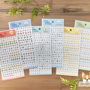 1 hoja / Mind Wave / Pegatinas de EMOJI de PERSONAJES de animales / Perro - Gato - Pollito - Conejo