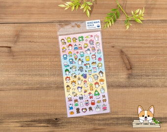 1 sheet | Mind Wave | PUCHI PUCHI Cat Clear Stickers | Seasonal Cosplay