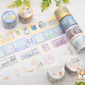 1 rol | 30 mm | Achtergrondmuziek | ART TOUR washitape met goudfolie | Impressionisme - Expressionisme - Tekening - Stilleven