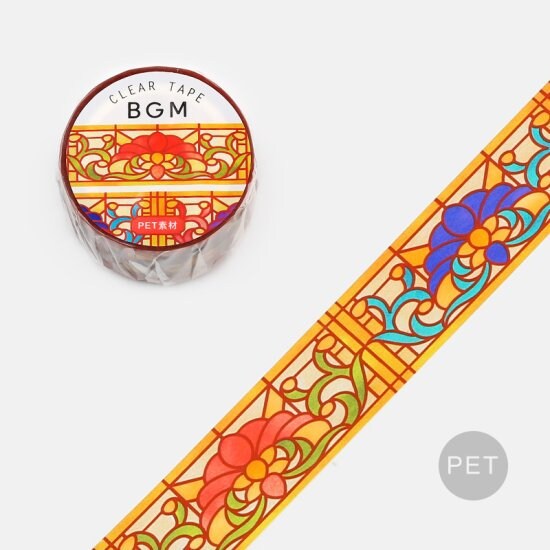 1 Roll | 20mm | BGM | Stained Glass Clear PET Tape | Kaleidoscope