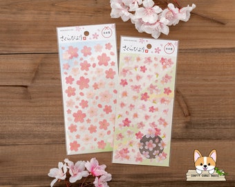 1 foglio / Mind Wave / Adesivi Washi con fiori di ciliegio giapponesi / Sakura A - Sakura B