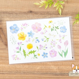 1 feuille | NB | Cartes postales de printemps | Fleurs