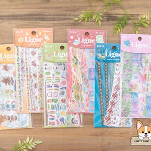 30 peças | BGM | Adesivos decorativos LIGNE (comprimento) | Animal Friend - Aroma de flores - Decoração para casa - Doceria - Padrão do mundo - Pintura a óleo