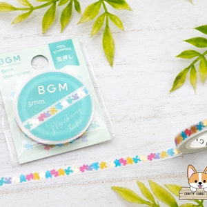 1 roll | 5mm | BGM | Gold Foil Slim Washi Tape | Little Puzzle